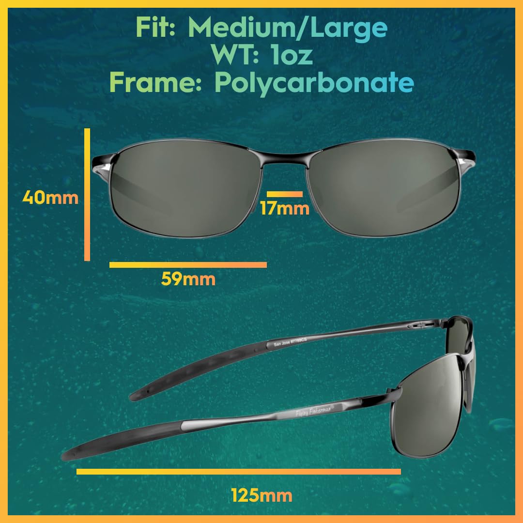 Flying Fisherman San Jose Polarized Sunglasses, Gunmetal/Smoke