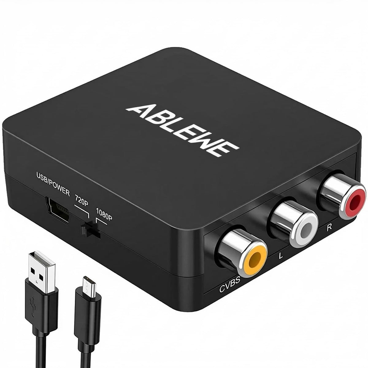 ABLEWE RCA to HDMI Converter, 1080p, Black