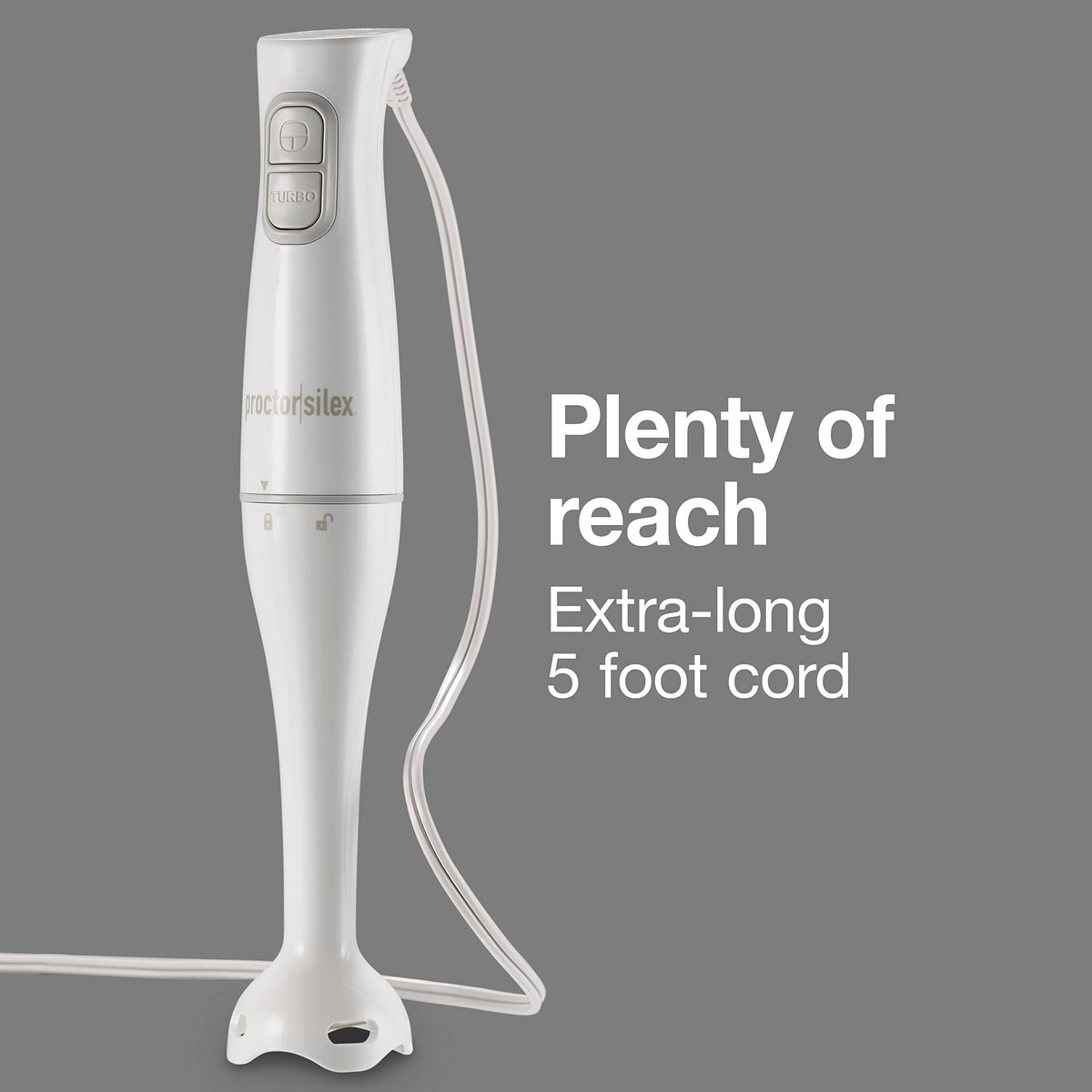 Proctor Silex Immersion Blender, 150 W, 2-Speed, White, 59739