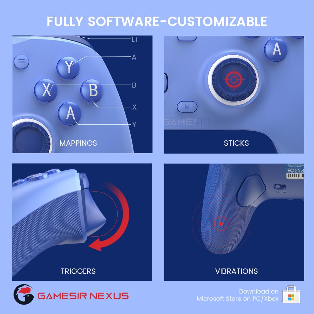 GameSir G7 SE Wired Controller for Xbox Series X|S and PC, Blue