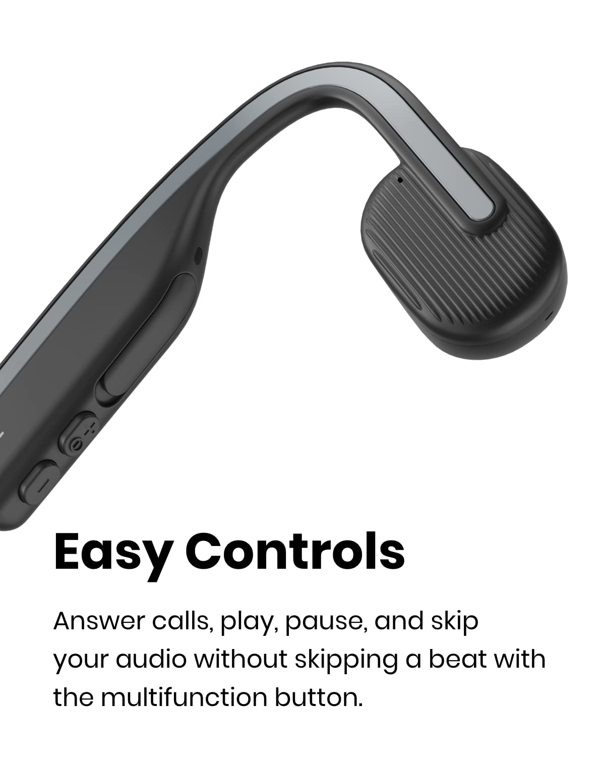Shokz OpenMove Open-Ear Bone Conduction Headphones, Grey