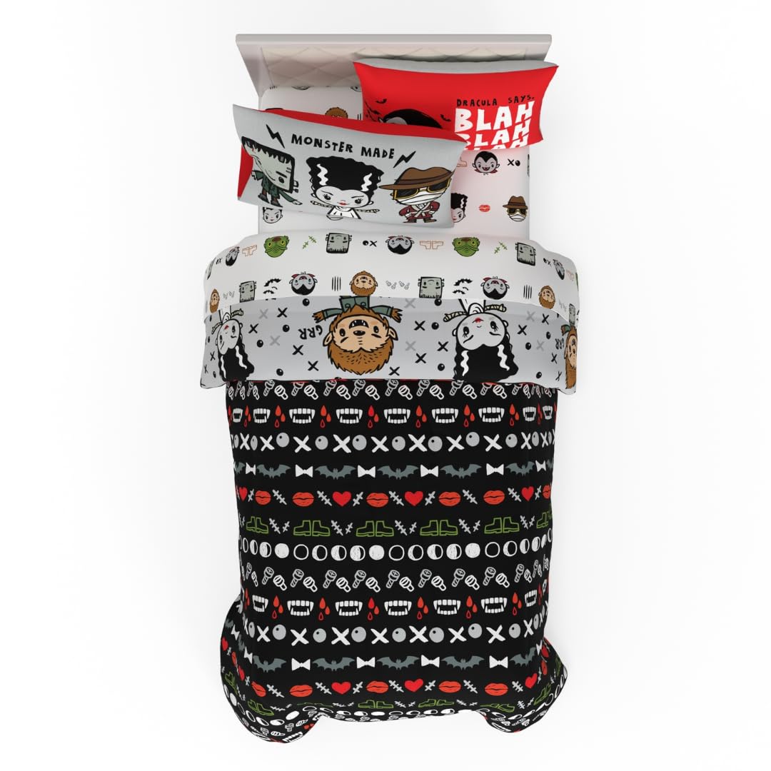Franco Universal Little Monsters Halloween Twin Bedding Set, 5 Piece