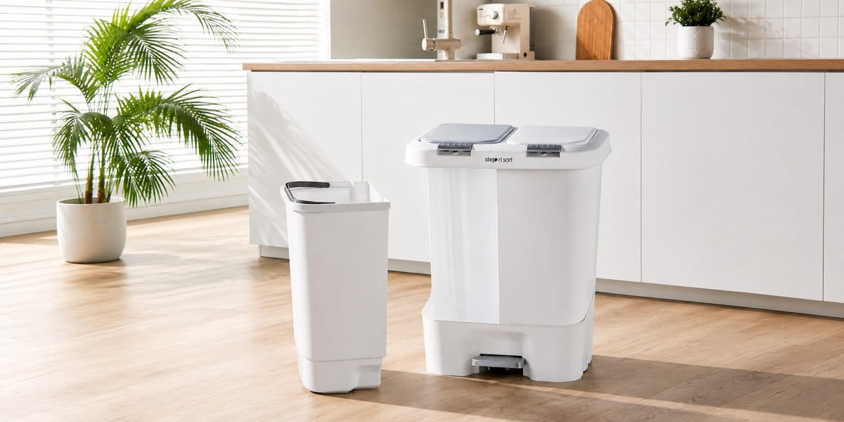 Step N' Sort 40 L Dual Compartment Recycling Bin, 2 x 20 L
