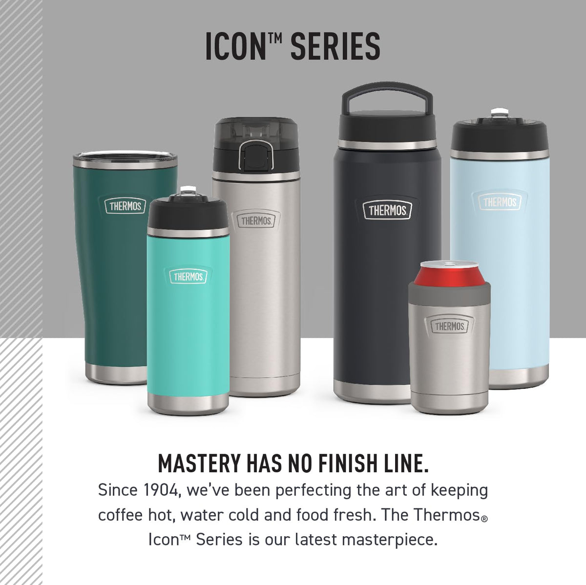 Thermos Icon Series Stainless Steel Beverage Bottle, Granite, 1.2 L