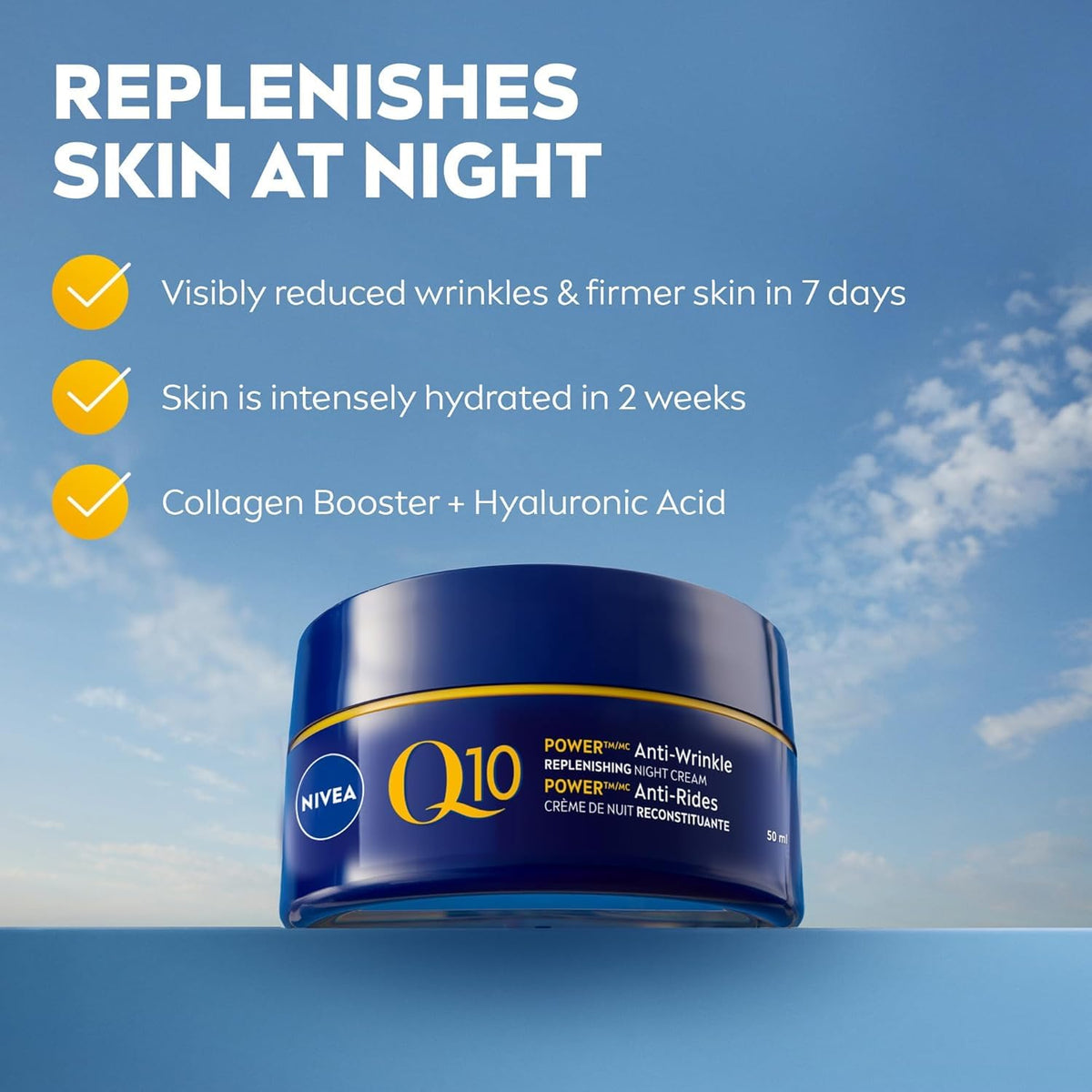 Nivea Q10 Anti-Wrinkle Night Cream, 50mL