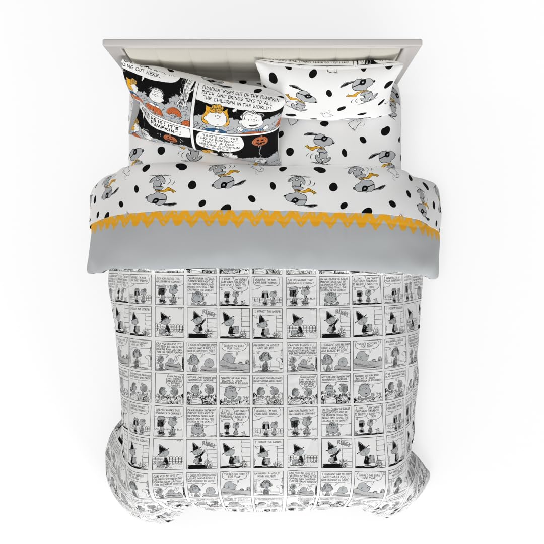 Franco Peanuts Halloween Bed Set, Full, 5 Piece