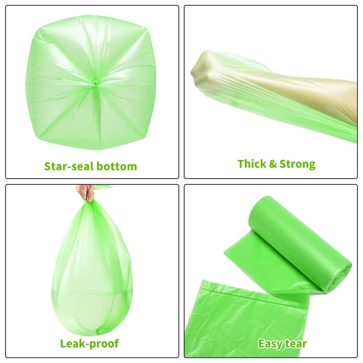 EnvoWise Biodegradable Small Trash Bags, 10 L (3 Gallon), 200 Count