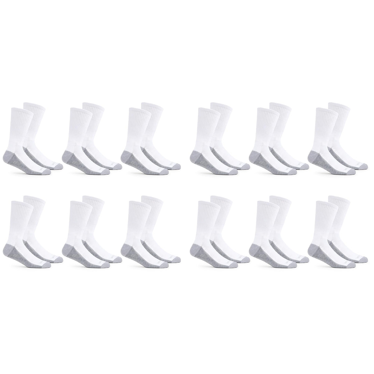 Fruit of the Loom Men's Dual Defense Crew Socks, White, Medium, 12 Pk