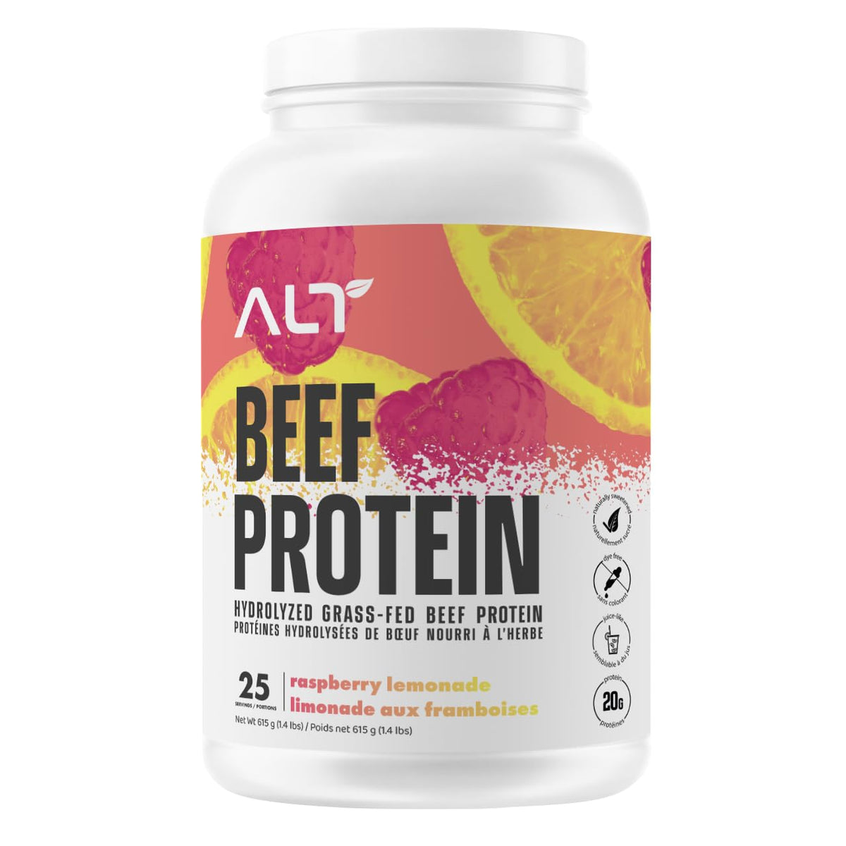 ALT Nutrition Beef Protein Isolate, Raspberry Lemonade, 25 Servings