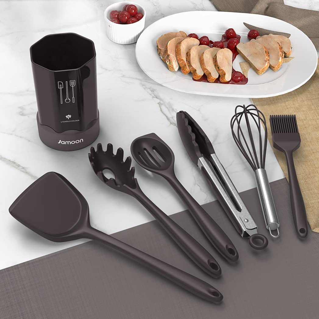 Silicone Cooking Utensils Set, Grey