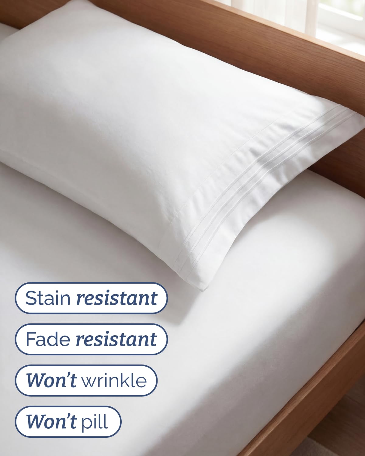 CGK Unlimited Brushed Microfibre Sheet Set, Twin, White, 3 Pieces