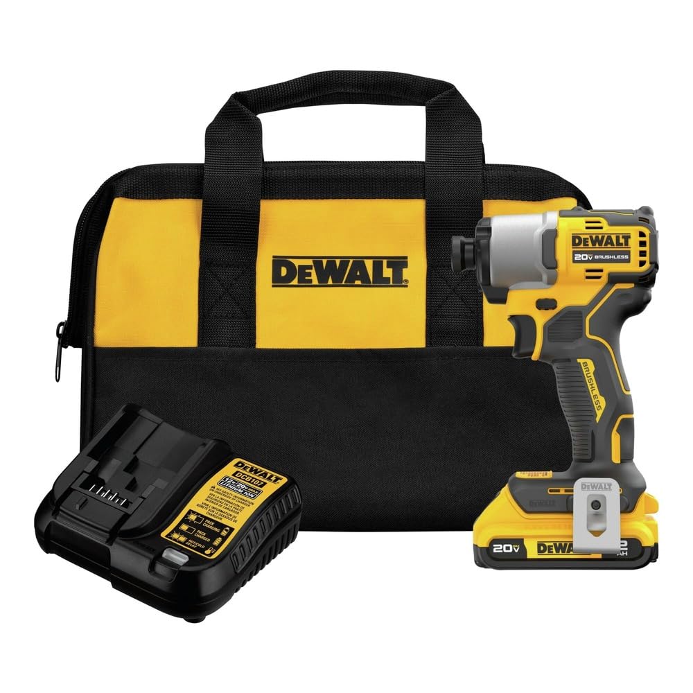 DEWALT 20V MAX Brushless Cordless Impact Driver, 1/4-In (DCF840D1)