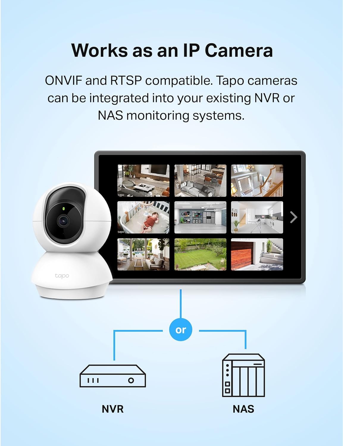 TP-Link Tapo C200 Pan/Tilt Indoor Security Camera, 1080p