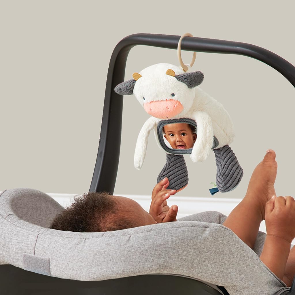 Itzy Ritzy Sensory Tummy Time Mirror Toy, Cow
