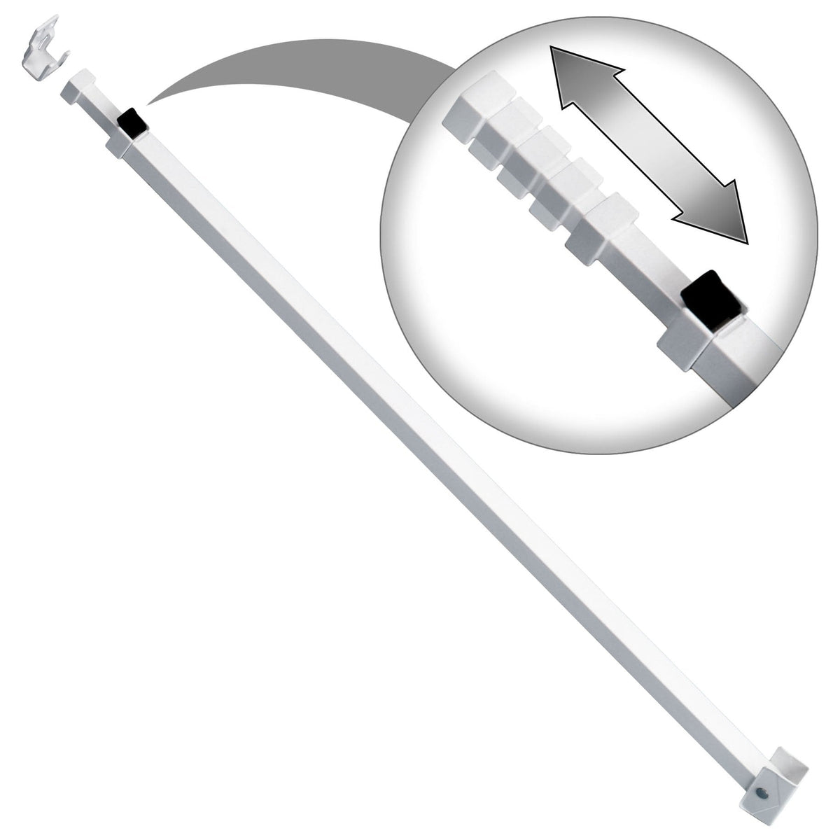 Ideal Security Sliding Patio Door Security Bar, White, 25.75-47.5"