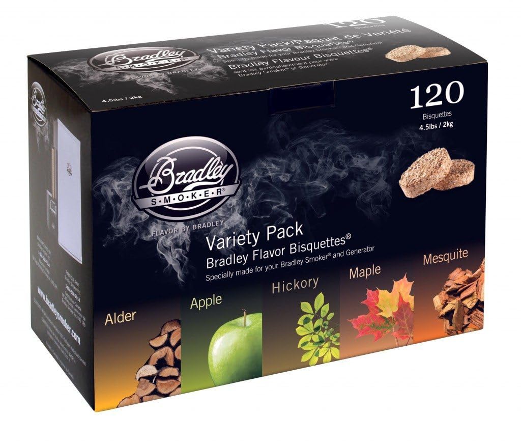 Bradley Smoker Bisquettes, 5 Flavour Variety, 120 Pack