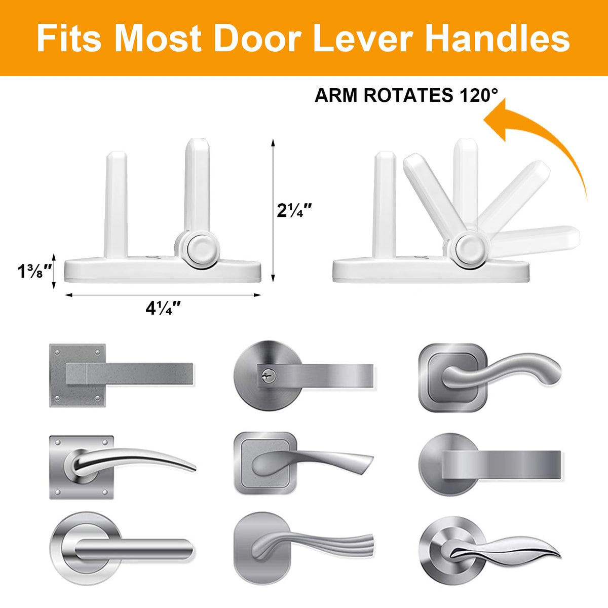 Jolik Childproof Door Lever Lock (2 Pack)