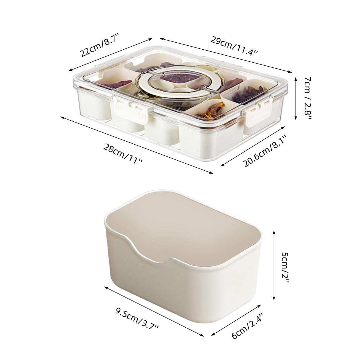 Pure Future Snackle Box with Handle, 8 Compartments