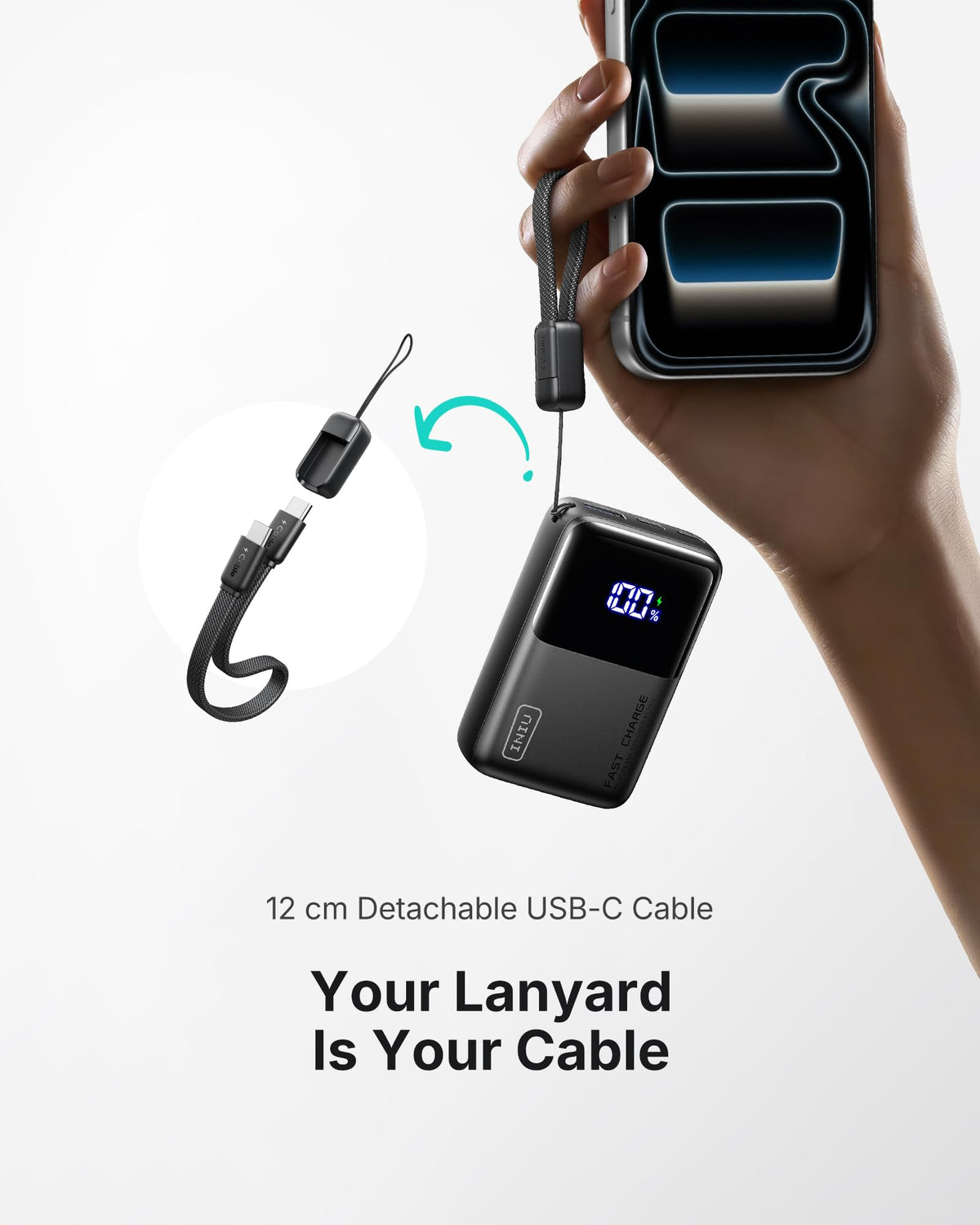 Iniu Mini Power Bank, 10000mAh, 45W Fast Charging, USB-C Cable