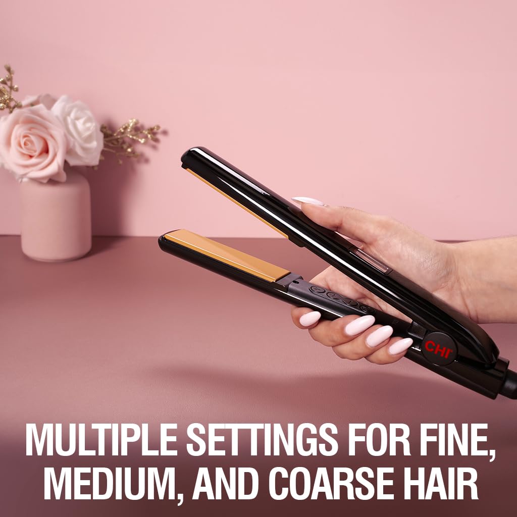 CHI Original Digital Ceramic Hairstyling Iron, 1 Inch, Piano Black
