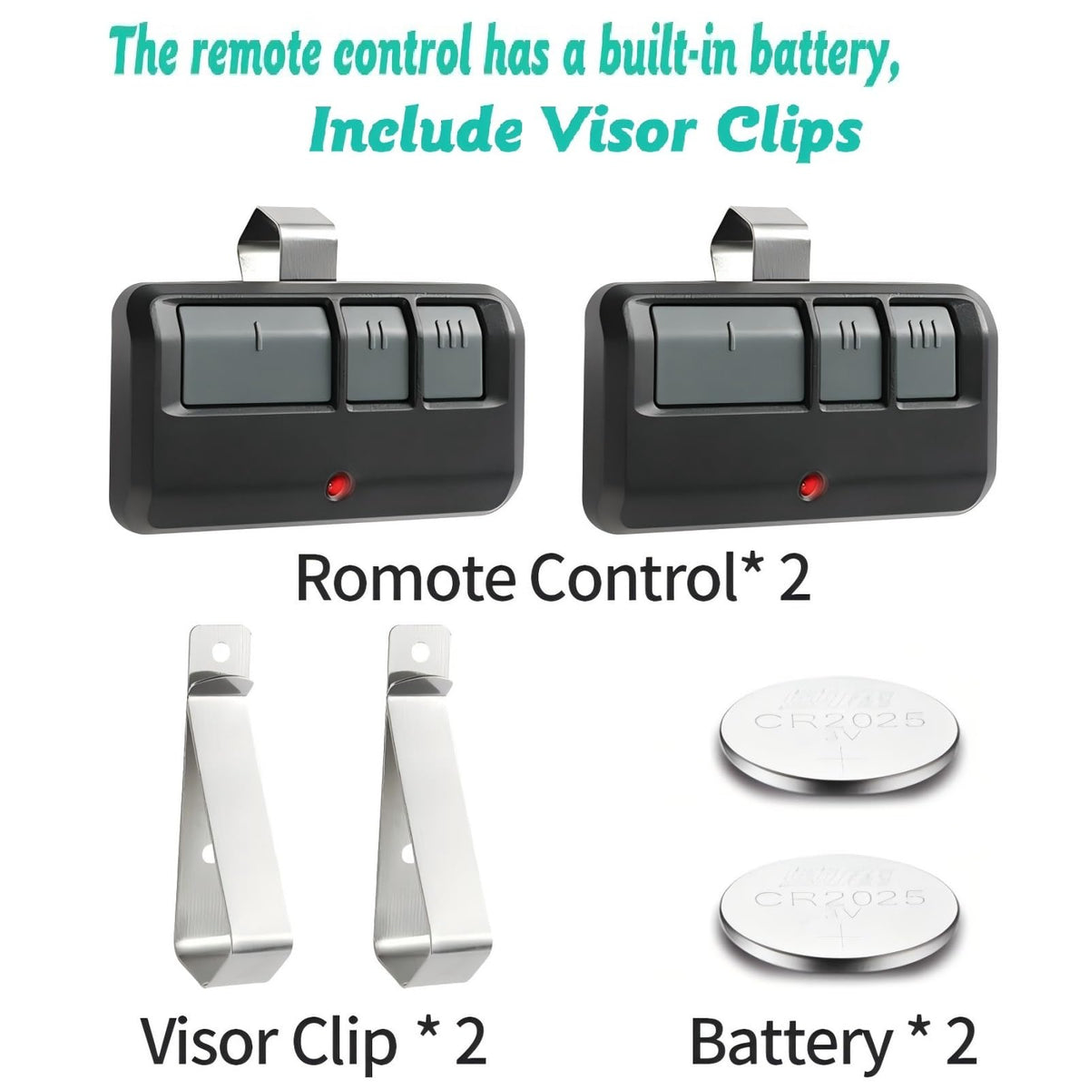 Garage Door Opener Remote for LiftMaster and Chamberlain, 2 Pack