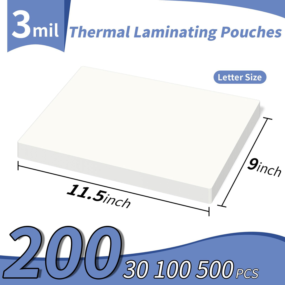 PAPRMA 3 Mil Laminating Sheets, 8.5 x 11 Inch, 200 Pack