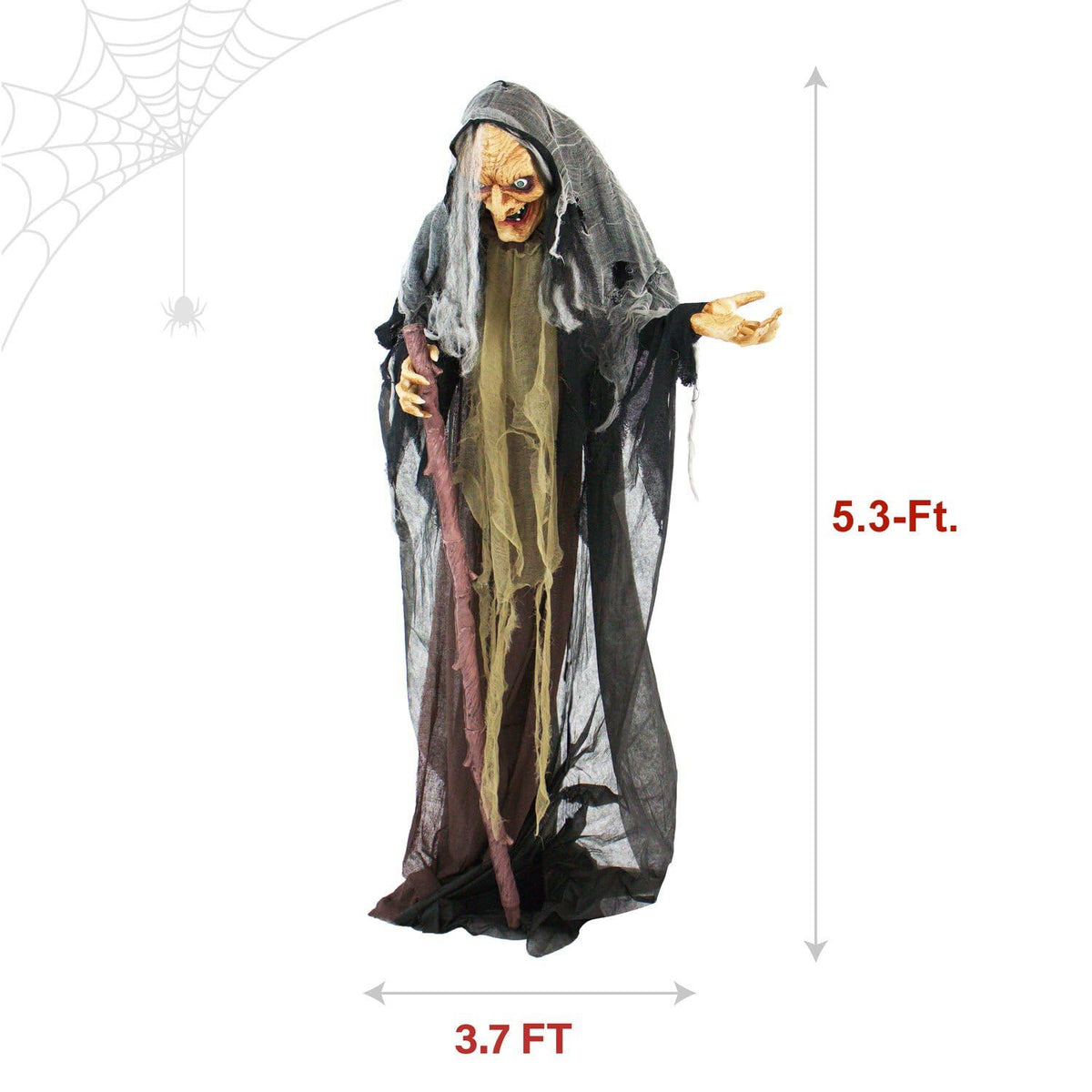 Haunted Hill Farm Life-Size Poseable Talking Witch, Animatronic