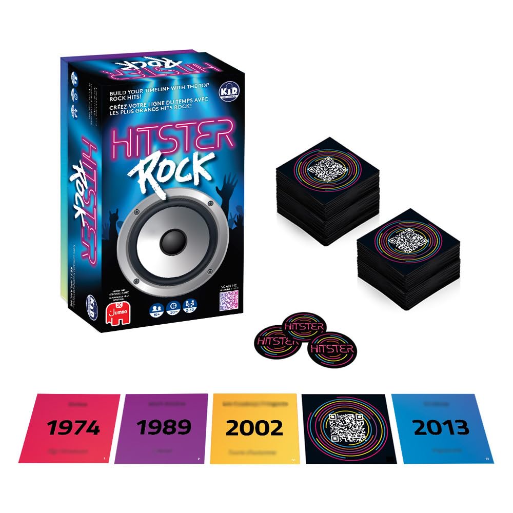 Hitster Rock Music Trivia Party Game, 2-10 Players, Ages 16+