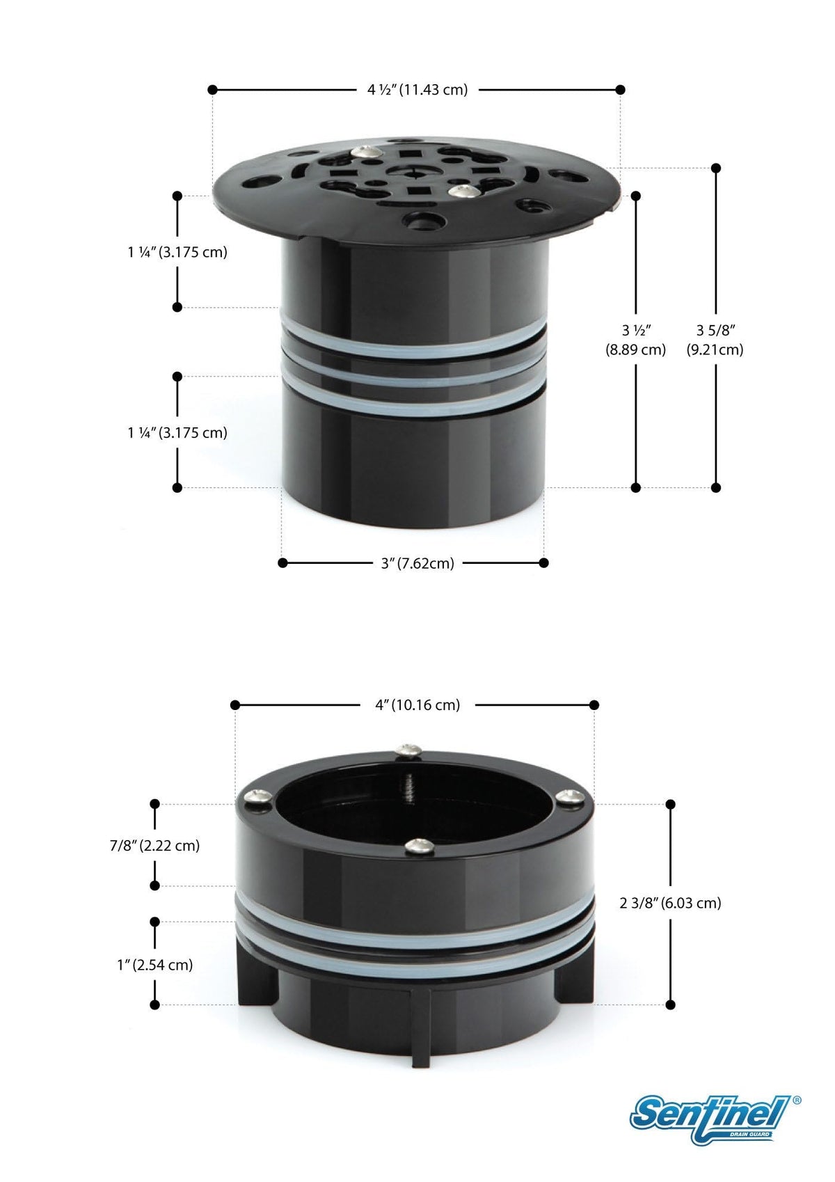 Sentinel Drain Guard Sewer Backflow Preventer, 3" and 4" Drains