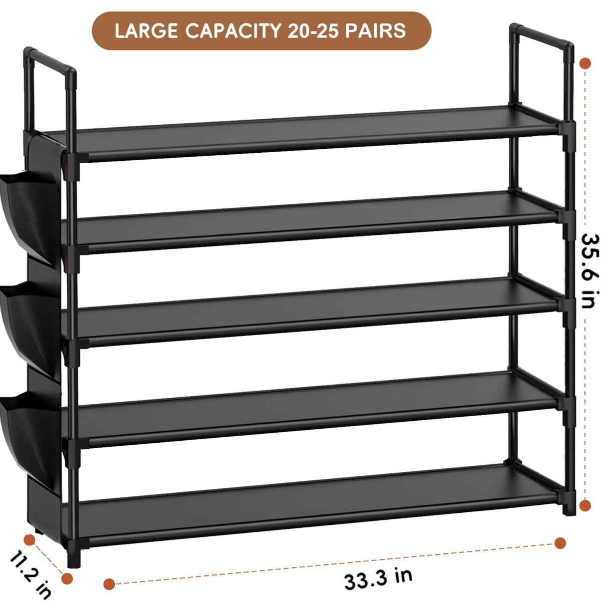 5 Tier Tall Shoe Rack, 20-25 Pairs