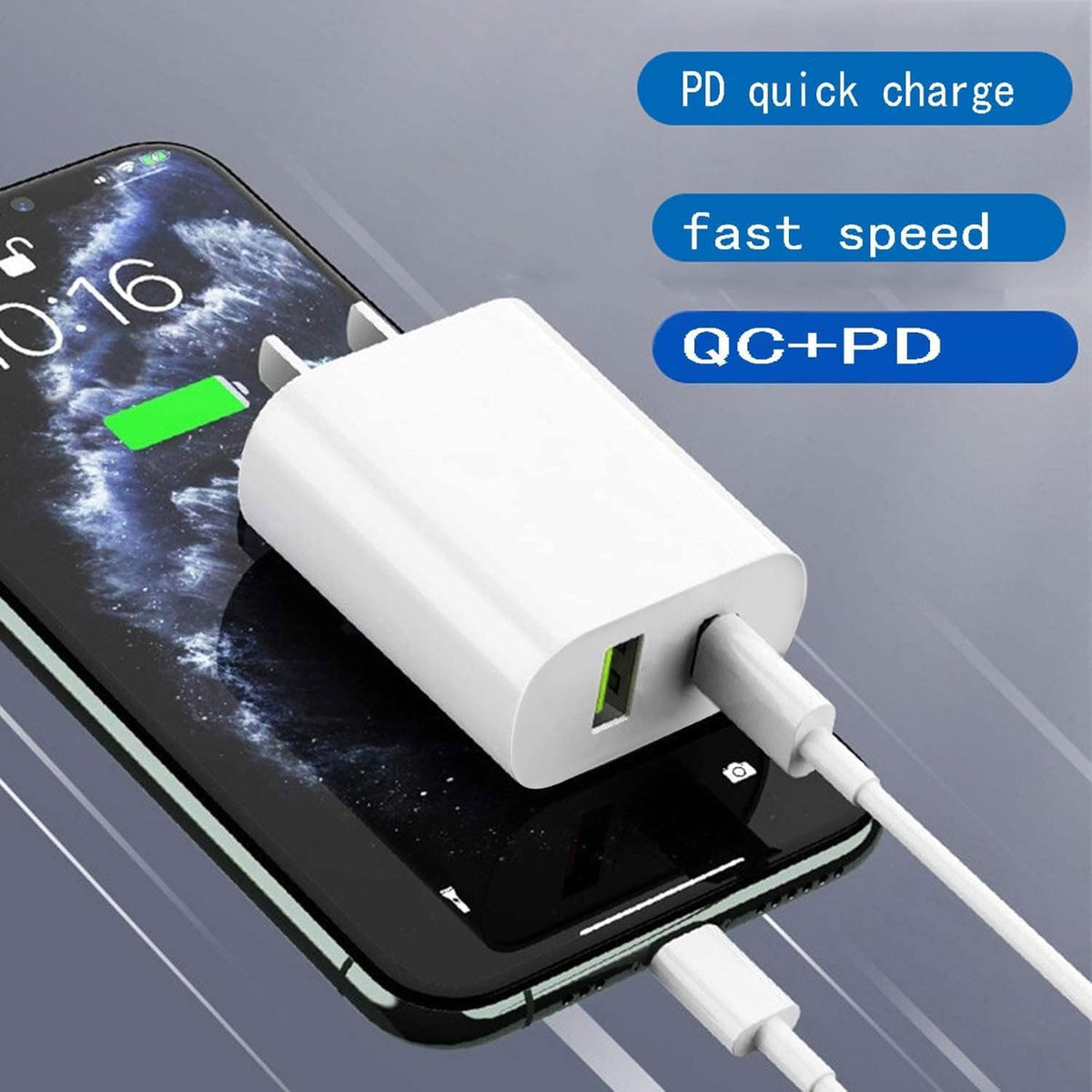 USB-C Charger Block, 20W Dual Port, 3-Pack