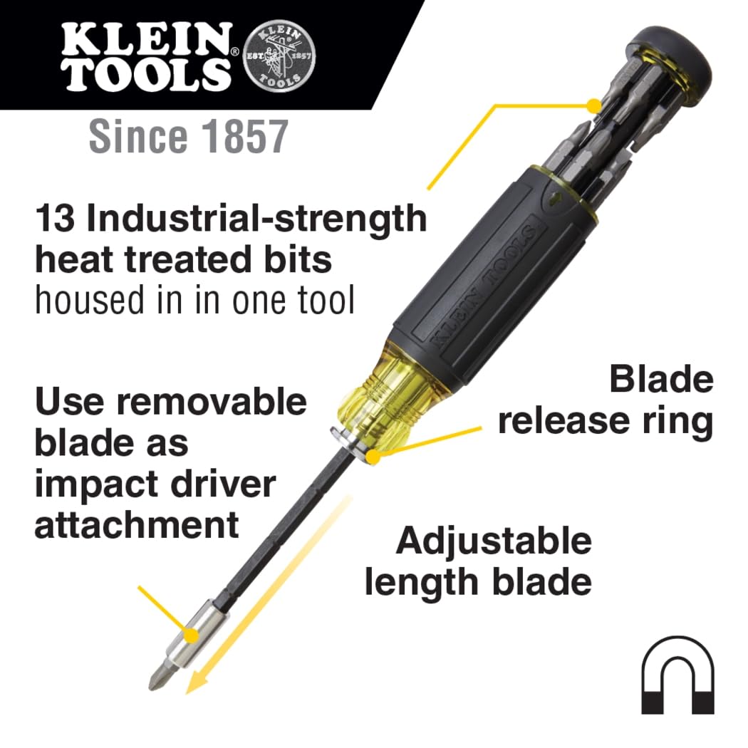 Klein Tools 32303 14-in-1 Impact Rated Multi-Bit Screwdriver Set