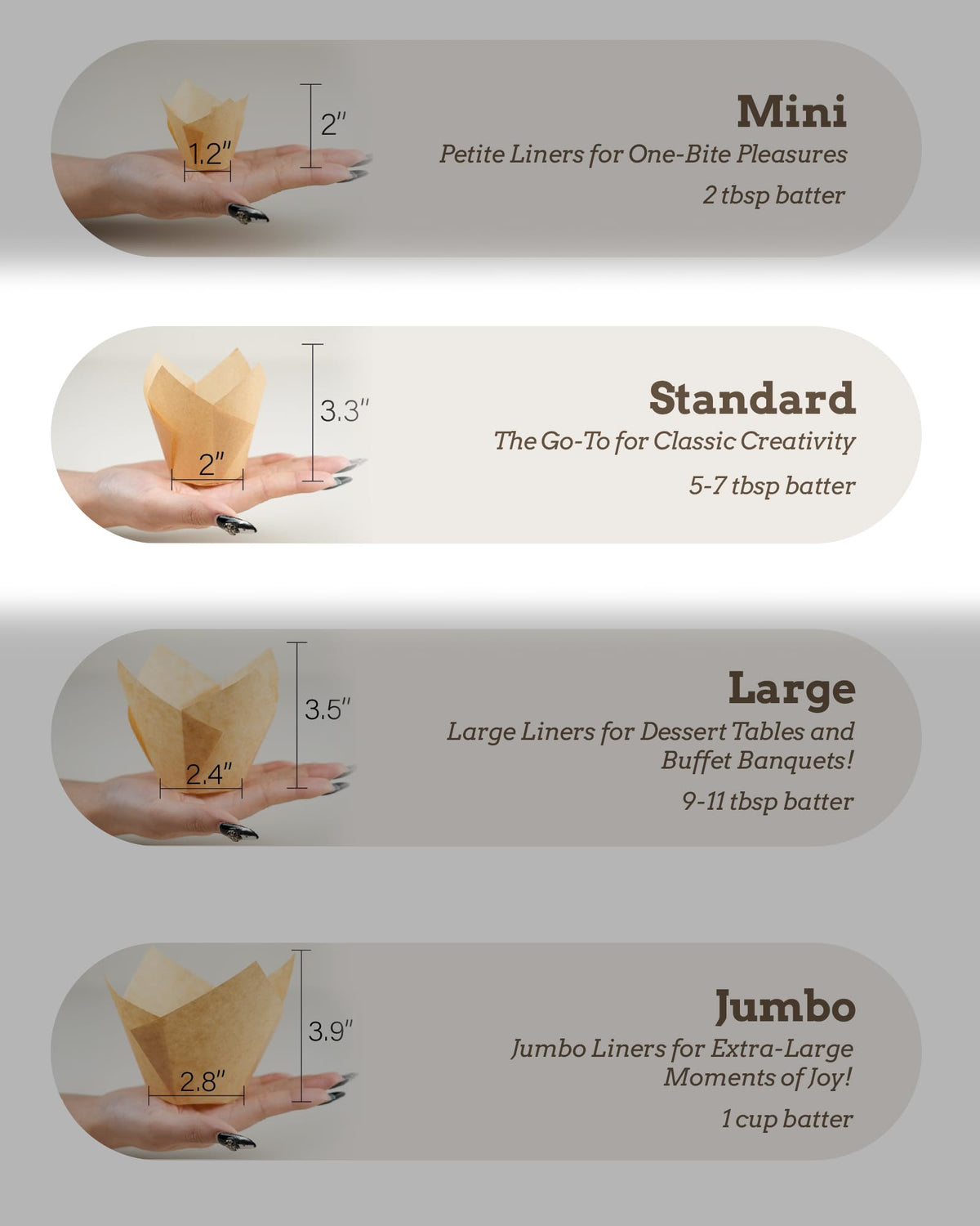 Bake Choice Natural Tulip Cupcake Liners, 200 Count