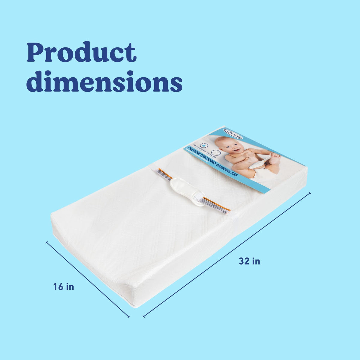 Graco Premium Contoured Baby Changing Pad, Water-Resistant, Non-Skid