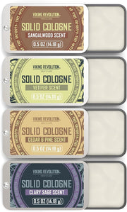 Viking Revolution Solid Cologne for Men, 4 x 14 g