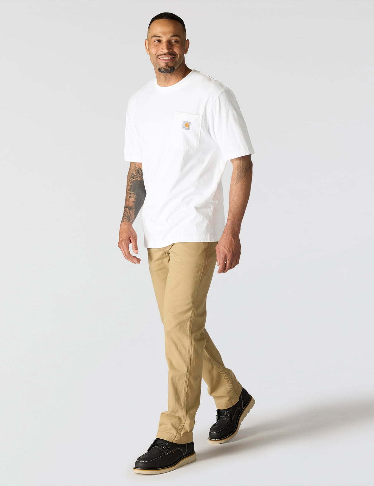 Carhartt Men's K87 Workwear Short Sleeve T-Shirt, White, Large