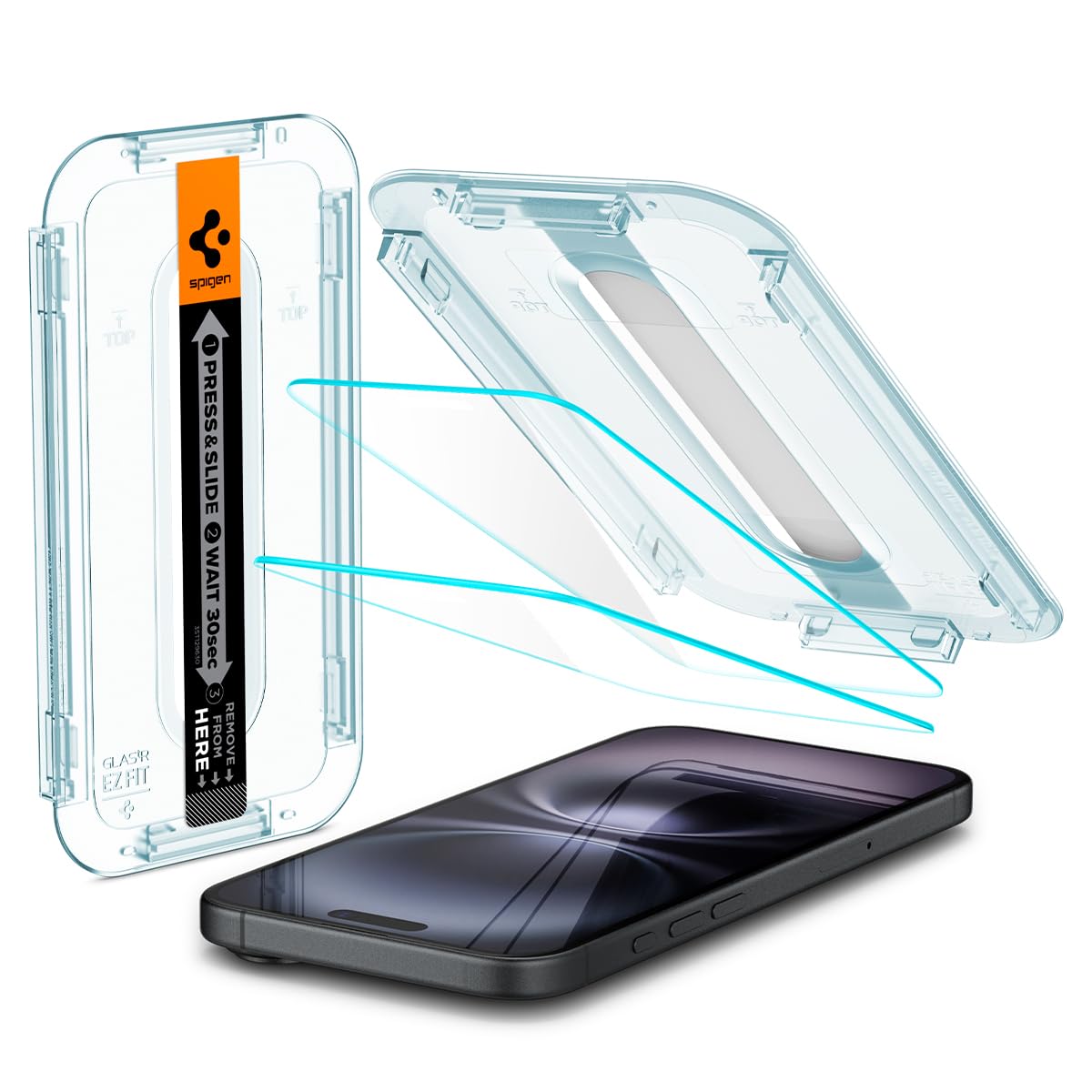 Spigen GlasTR EZ FIT Screen Protector for iPhone 16 / 15, 2 Pack
