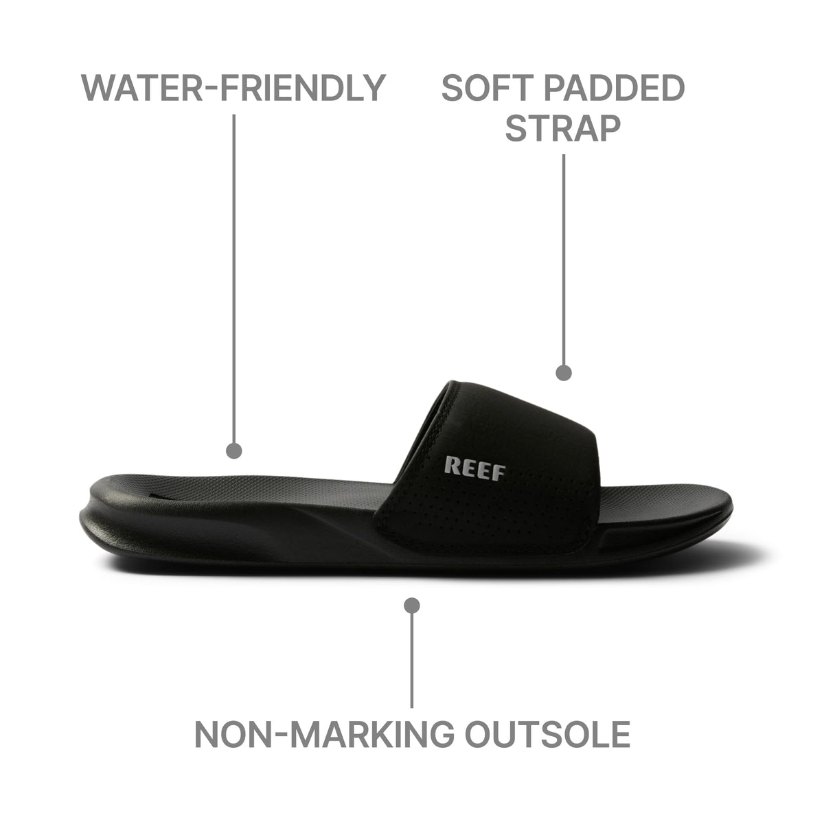 Reef Men's One Slide, Black, Size 11M