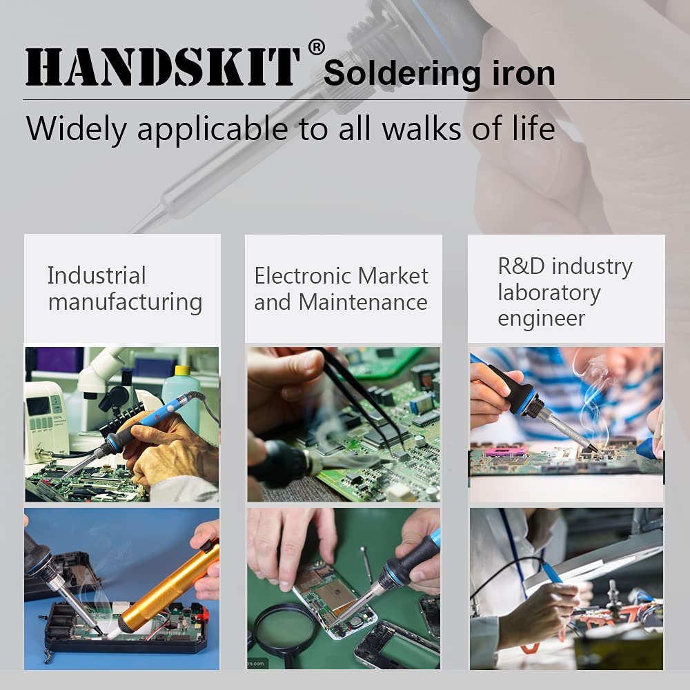 HANDSKIT 60W Adjustable Temperature Soldering Iron Kit