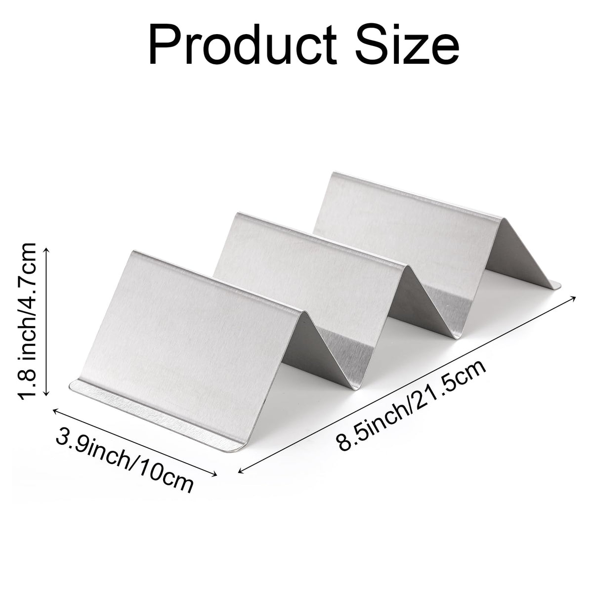 Bekith Stainless Steel Taco Holder Stand, 6 Pack