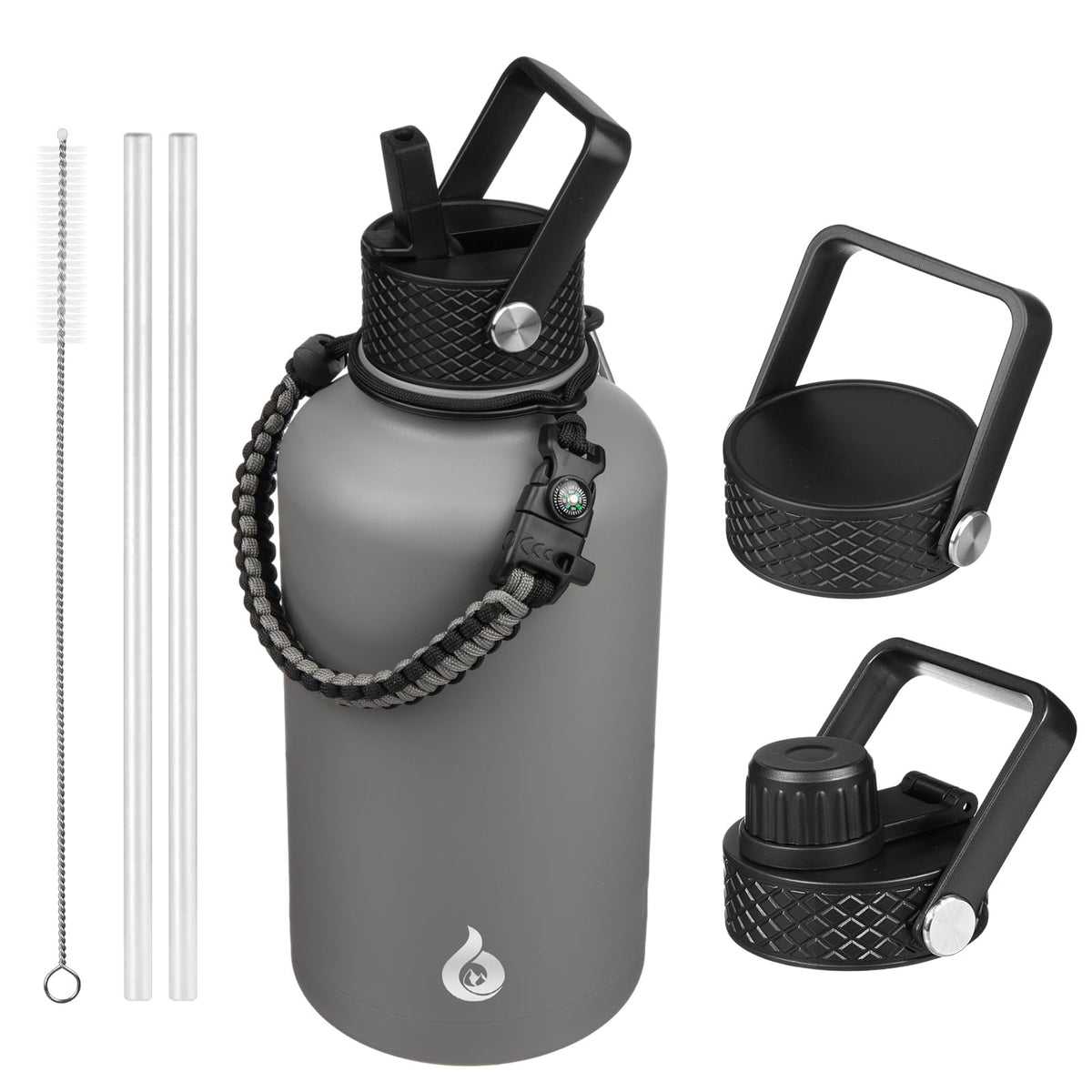 BJPKPK Insulated Water Bottle with Straw Lid, 64oz