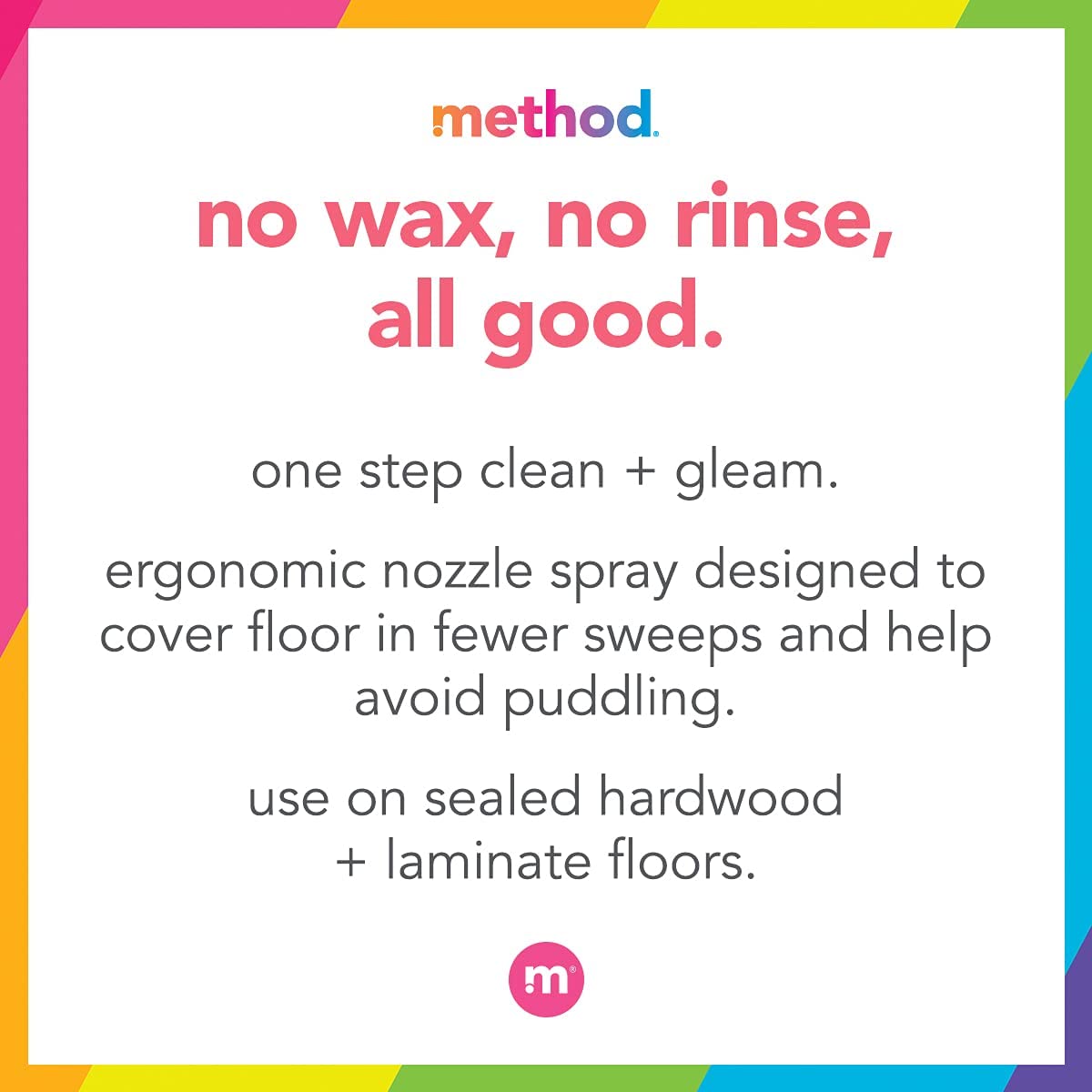 Method Hardwood Floor Cleaner Squirt + Mop Refill, Almond, 2 L