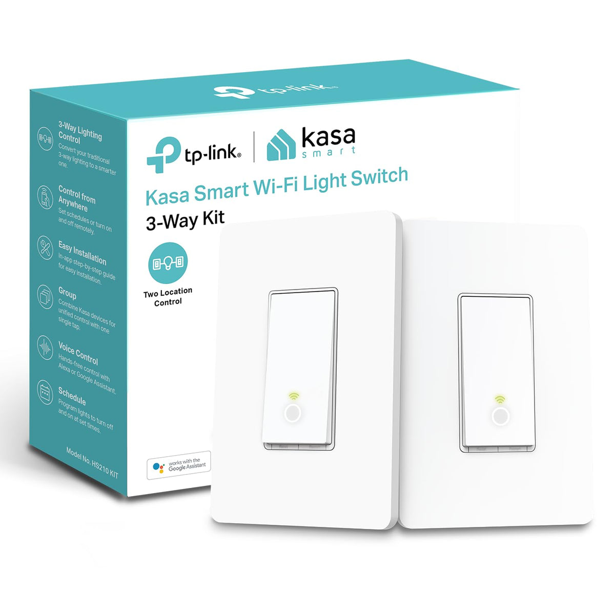 Kasa Smart 3-Way Light Switch Kit HS210, White