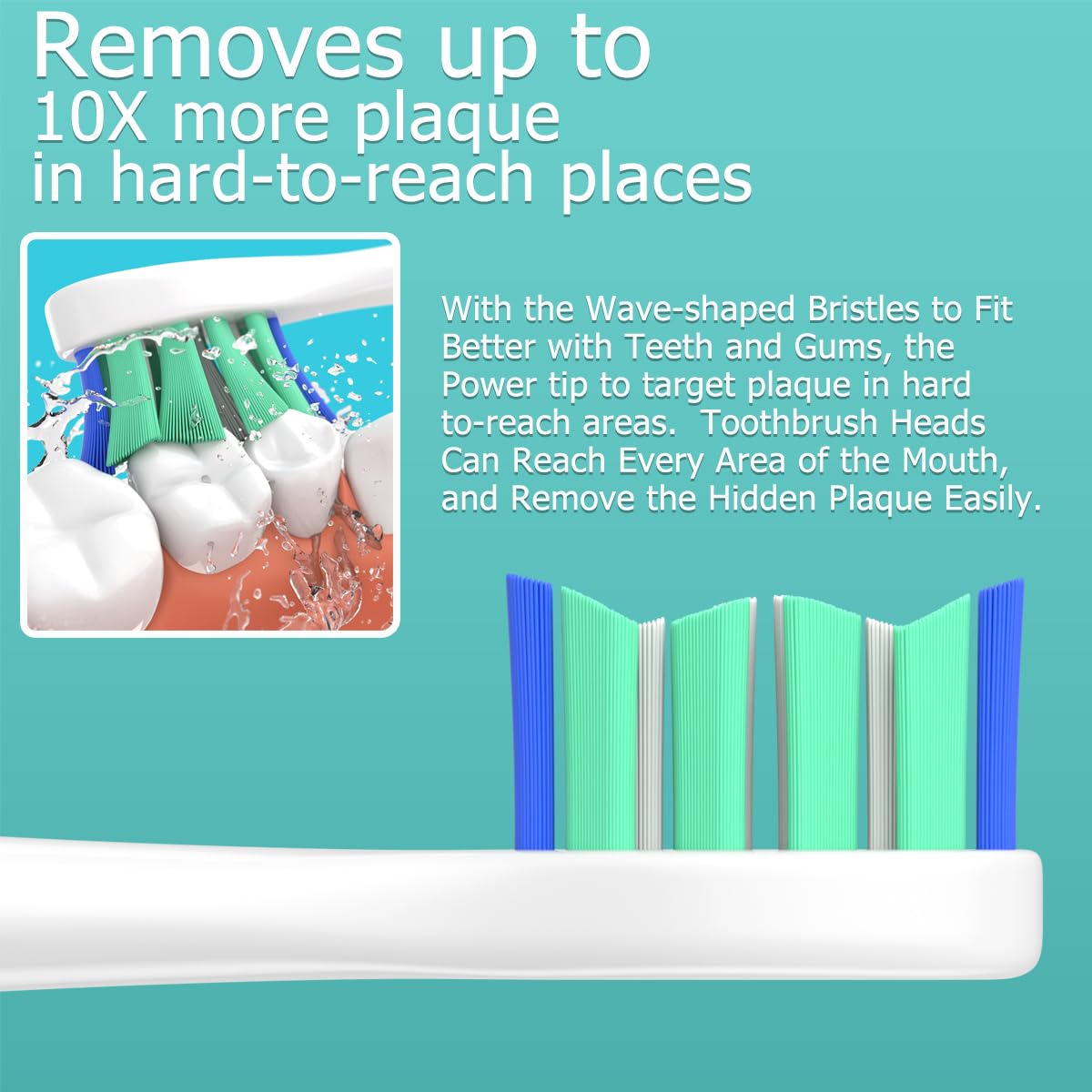 Replacement Brush Heads for Philips Sonicare, 8 White and 8 Black