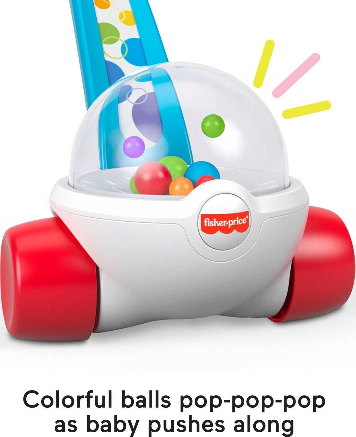 Fisher-Price Corn Popper Push-Along Toy, Blue