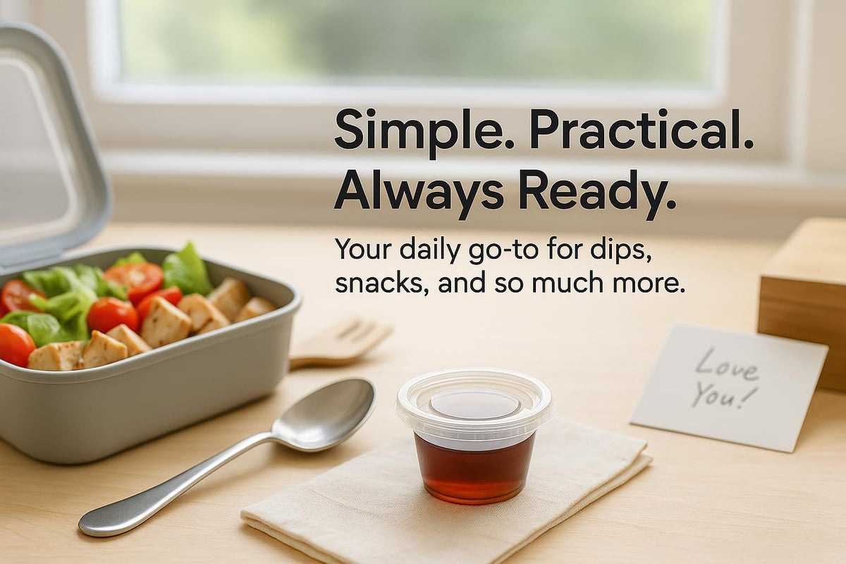 1 oz Disposable Portion Cups with Lids (200 Sets)