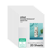 Cricut Waterproof Sticker Paper, 8.5" x 11", 20 White Sheets
