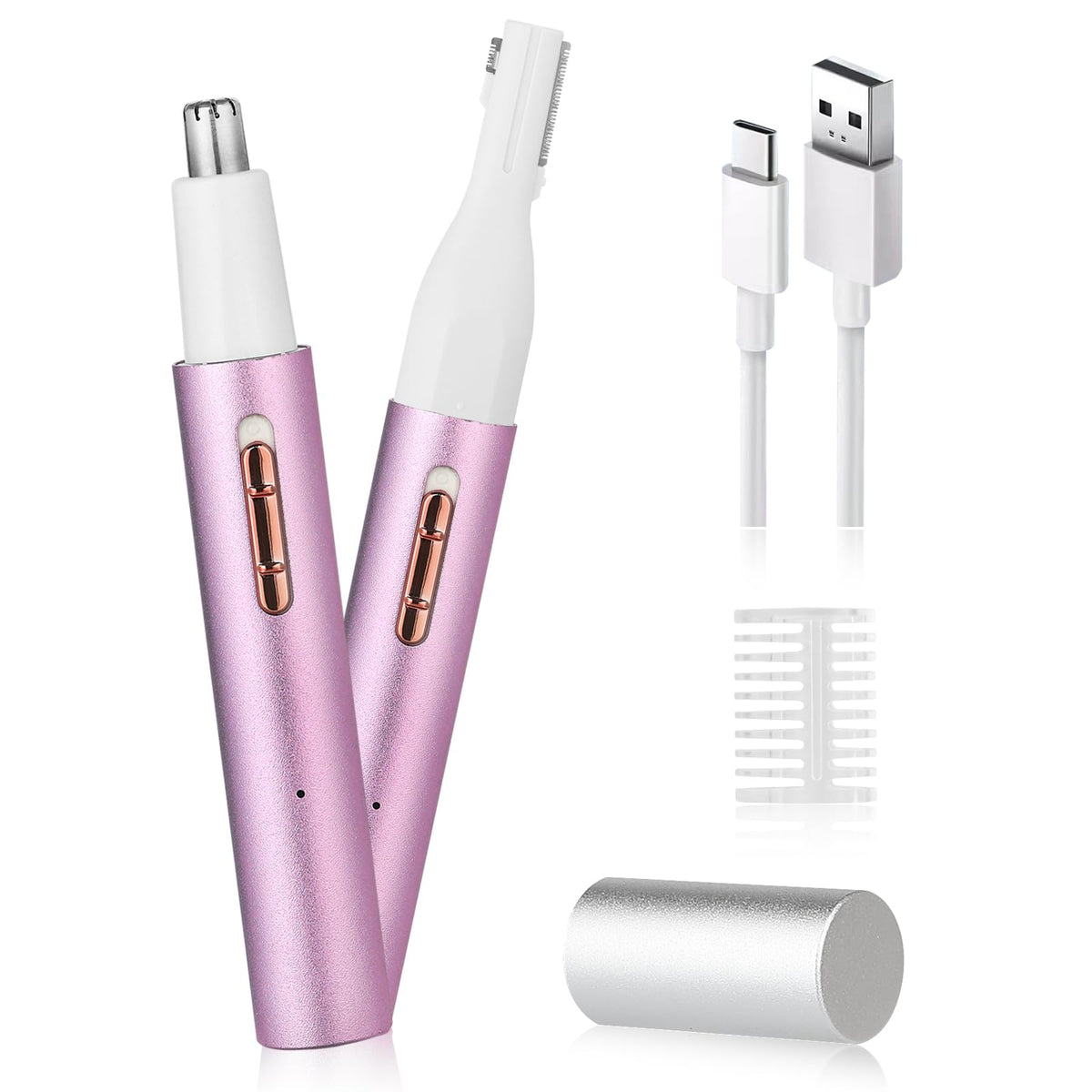Yunmiss Rechargeable Nose and Ear Trimmer, Pink