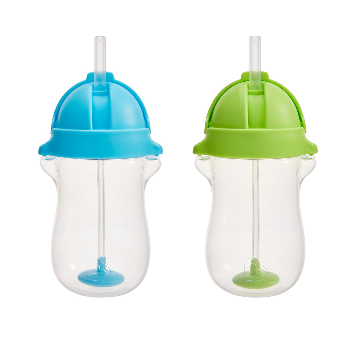 Munchkin Any Angle Weighted Straw Cups, 10 oz, Blue & Green, 2-Pack