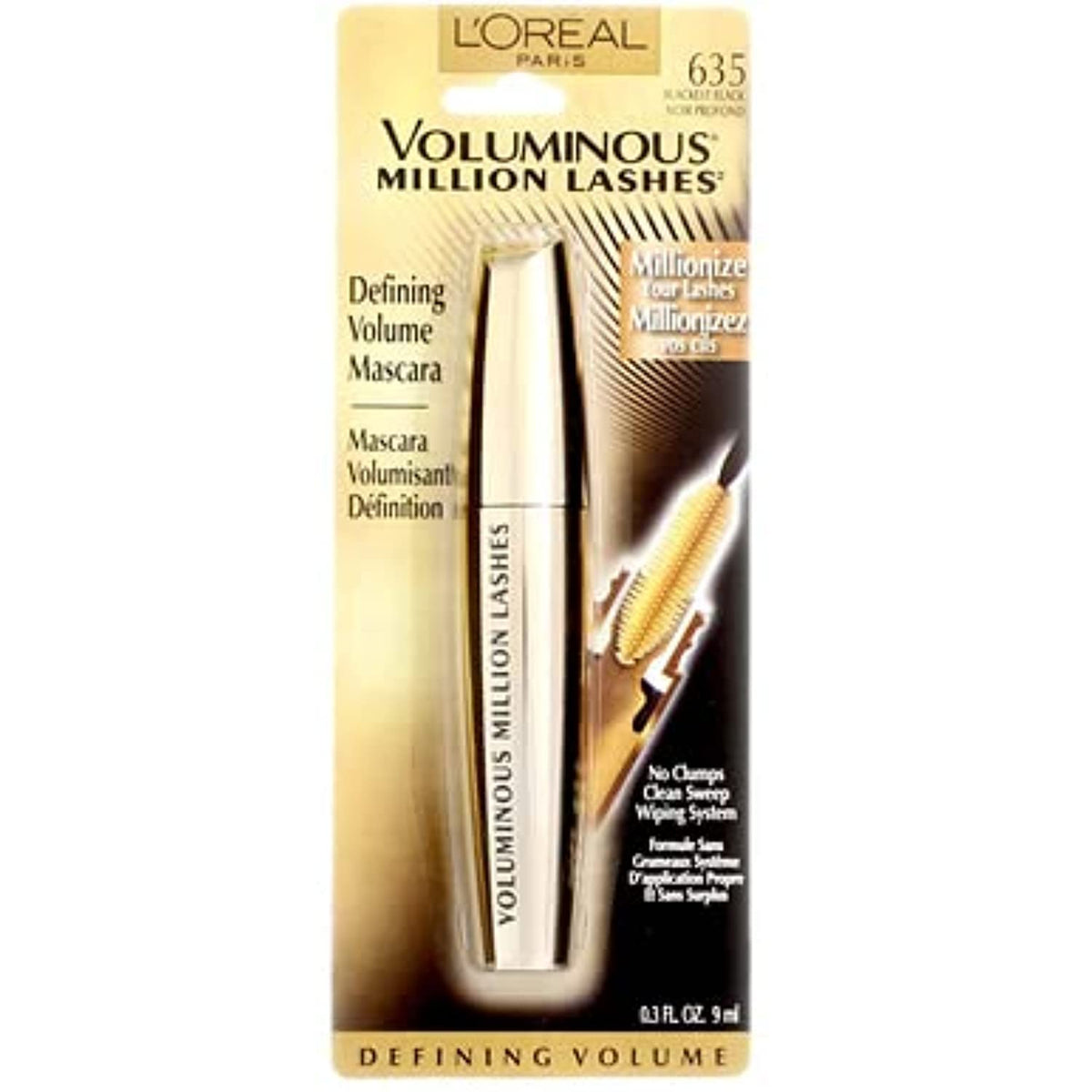 L'Oréal Paris Million Lashes Mascara, Blackest Black, 0.3 fl oz